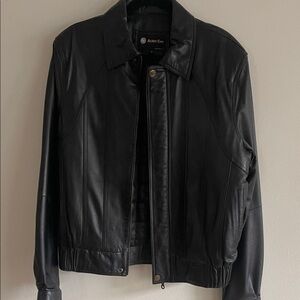 Aldec Cuir Black Leather Jacket Size 48